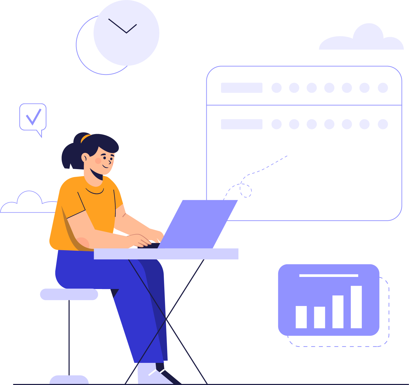 Illustration of a developer working on an app